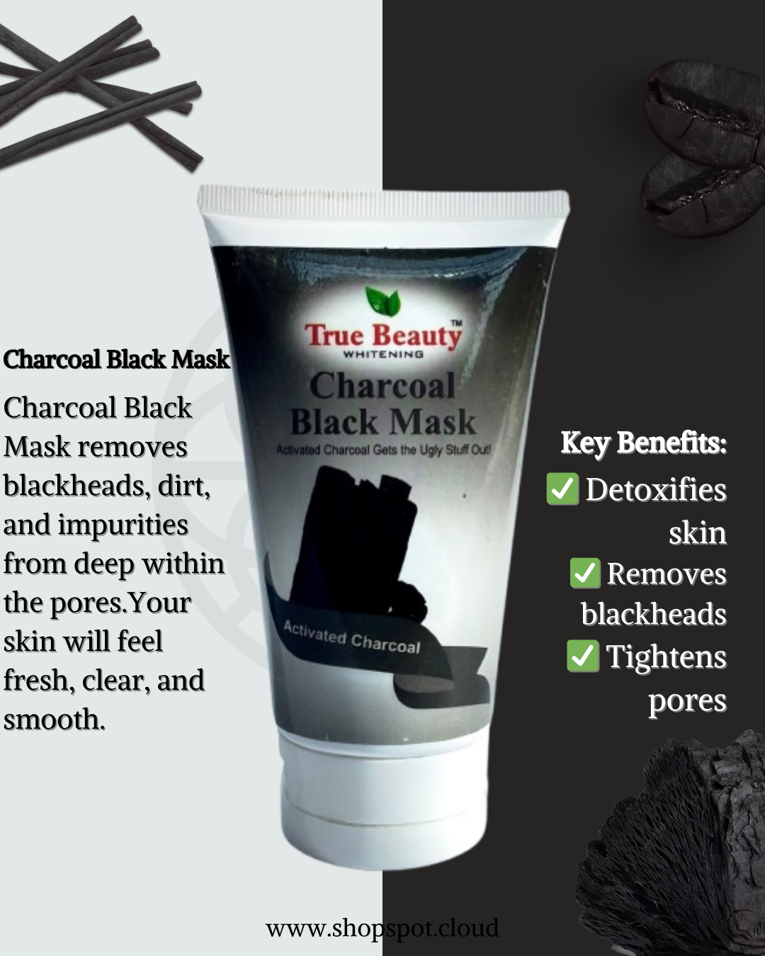 charcoal black mask